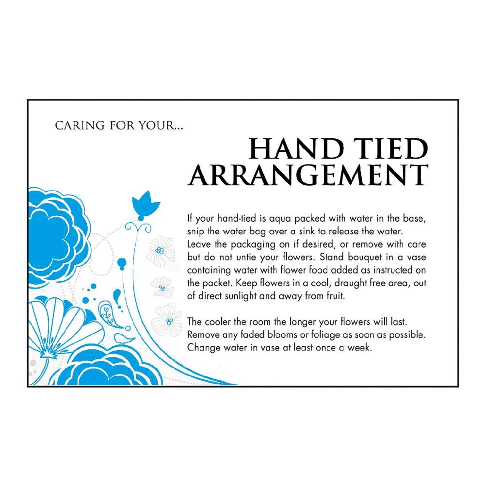 Floristrywarehouse White Florists Care Cards Hand Tied Arrangement By Oasis 6890