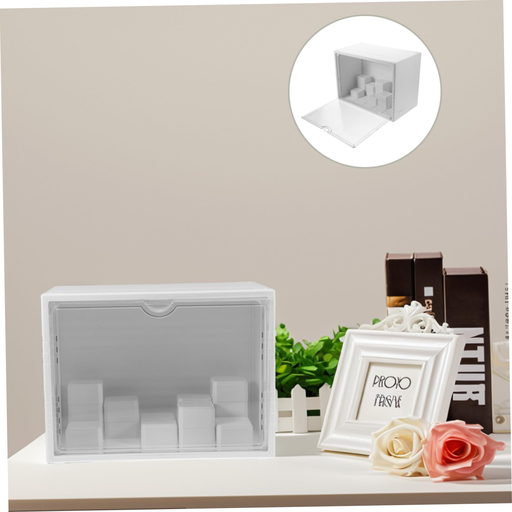 PRETYZOOM Vitrina Coleccionable Transparente para Figuras y Decoración Estante Expositor Mini Gabinete De Rocas Cajas Organizadoras para Oficina y Hogar