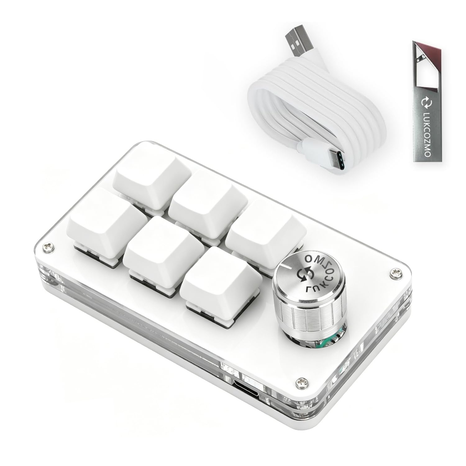 LUKCOZMO 6-Key Mini Macro Pad BT/Type-C Knob OSU Gaming Keyboard | Macro Pad Programmable Customized 6-Key Mini Mechanical Gaming Keyboard One Handed Keyboard BT OSU Multifunctional Knob-image-20