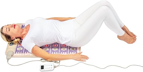 Miniatura 9 de HealthyLine TAJ - Almohadilla térmica de infrarrojo lejano, pequeña alfombrilla de piedras preciosas de cristal natural, apagado automático