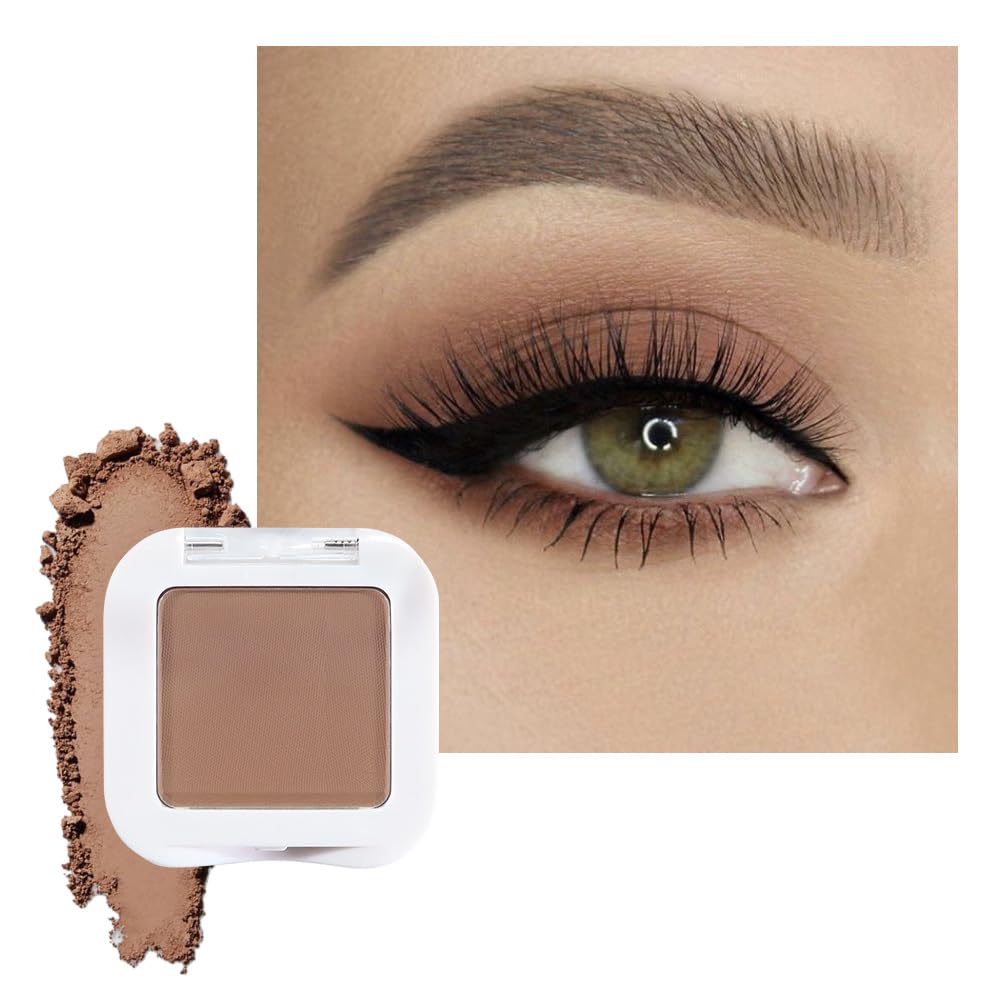 FeiCuiYun Matte Singe Eye Shadow Palette Makeup, Matte Rosy Nude Brown Monochrome Eyeshadow For Old Women, Mini Pressed Pigmented Waterproof Sombras