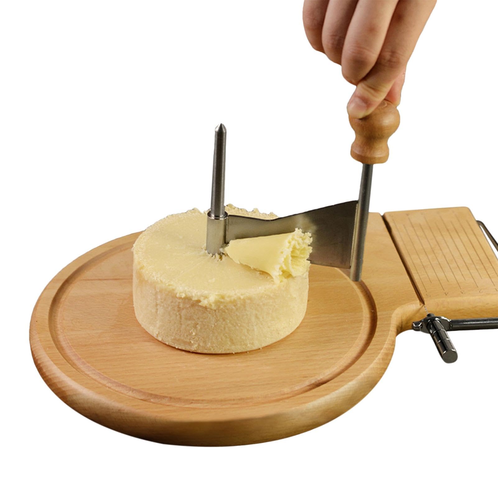 Hand Käsereibe und Schneider Edelstahl Käsezerkleinerer mit ergonomischem Griff für Blockkäse, rotierendes Blumendesign, professionelles Küchenwerkzeug