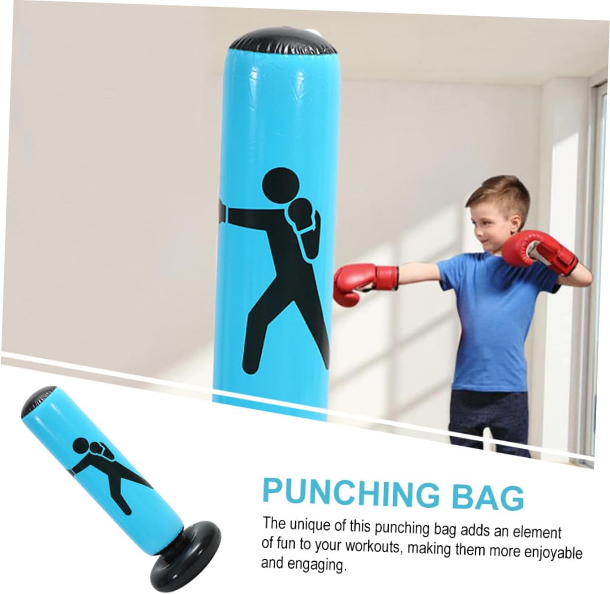 Ciieeo Standing Punching Bag Inflatable Tumbler Boxing Bag Thickened Fitness Stable Freestanding for Adults and Home Gym Training