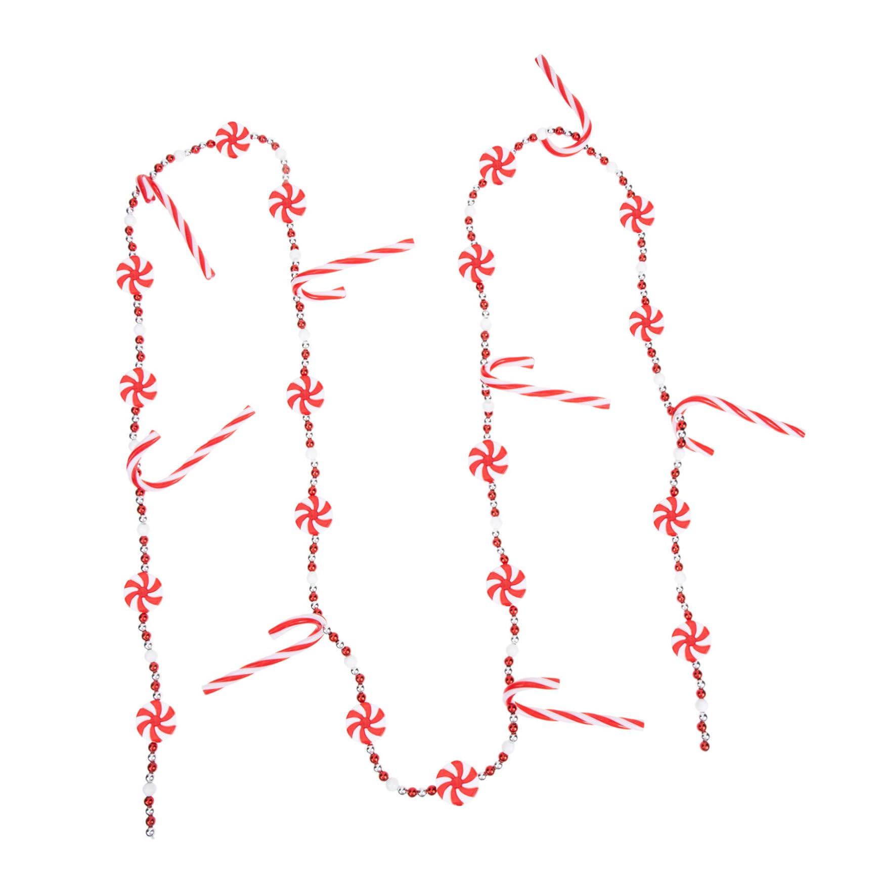 SEWACC 4stücke Weihnachtliche Zuckerperlen Girlande Dekoration Rote Und Weiße Candy Pendant Für Weihnachtsbaum Türen Fenster Wände Und Für Festliche