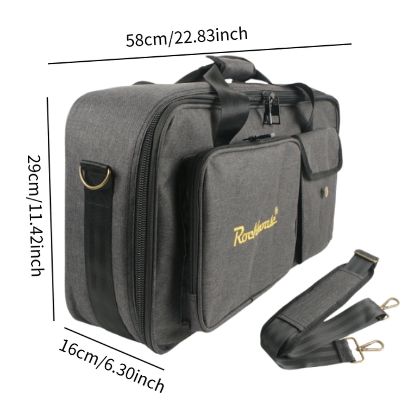 Menolana Gig Bag Guitar Pedal Board Carry Case Multifunction Portable Guitar Pedal Board Bag Effect Pedalboard Carry Bag for Travel, 58cmx29cmx16cm