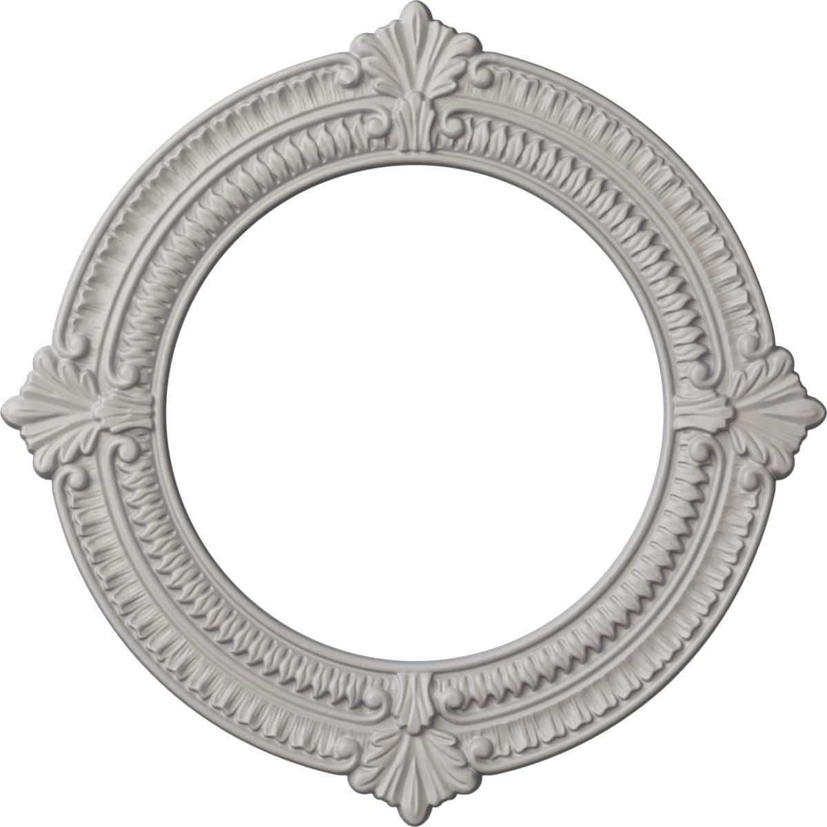 Ekena Millwork CM13BNUWF 13 1/8"OD X 8"ID X 5/8"P Benson Ceiling Medallion Fits Canopies Up to 8", Ultra Pure White