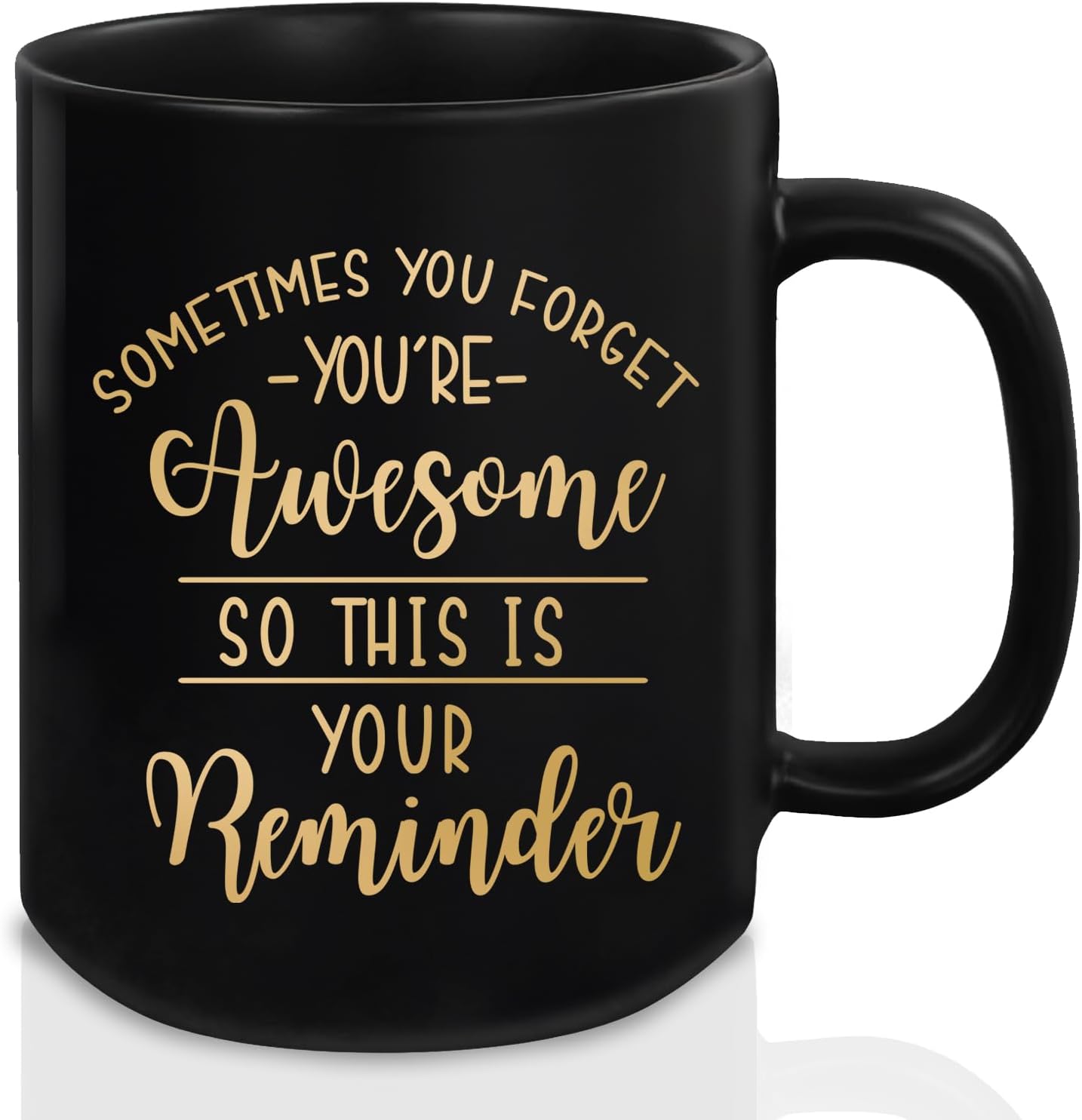Birthday Gifts for Women, Sometimes You Forget You're Awesome Mug, Inspirational Gift for Women, Birthday Appreciation Gifts for Coworkers Friends Female Sister Mom Wife Girlfriend Bestie Bff (Black)