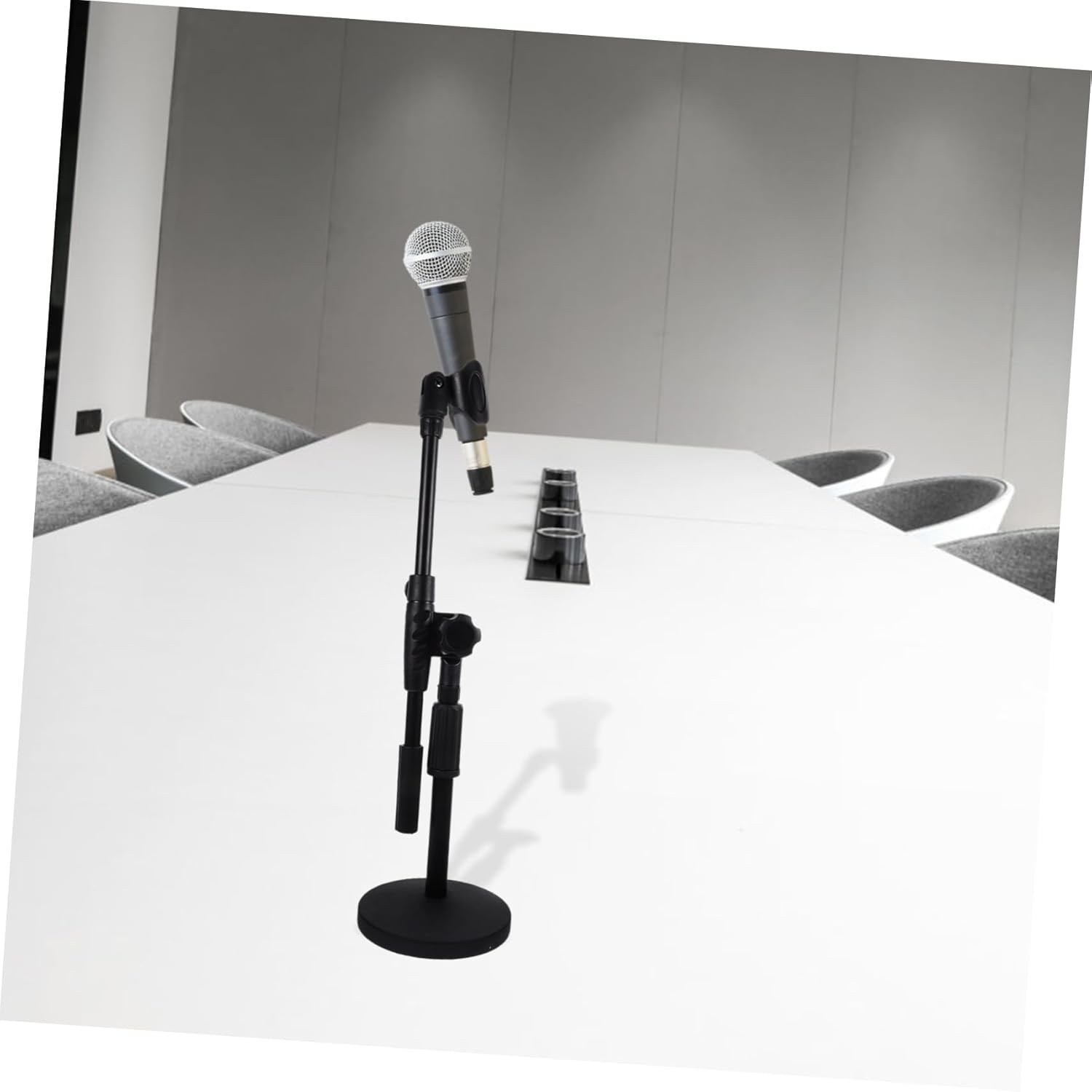 Yardwe Adjustable Telescopic Desktop Microphone Stand Metal Mic Holder for Home Use Compact Tabletop Microphone Bracket Compatible Models