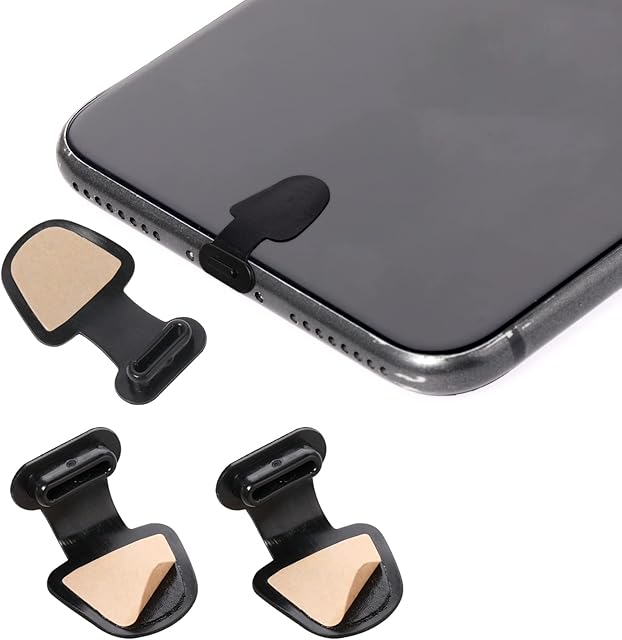 Cobee Luminous Type C Dust Plugs, 4 Pcs Silicone USB C Anti Dust Cover Caps, Type-C Phone Charging Port Protector Cover Cap Protection Stoppers for Smartphone, Laptop(Black)
