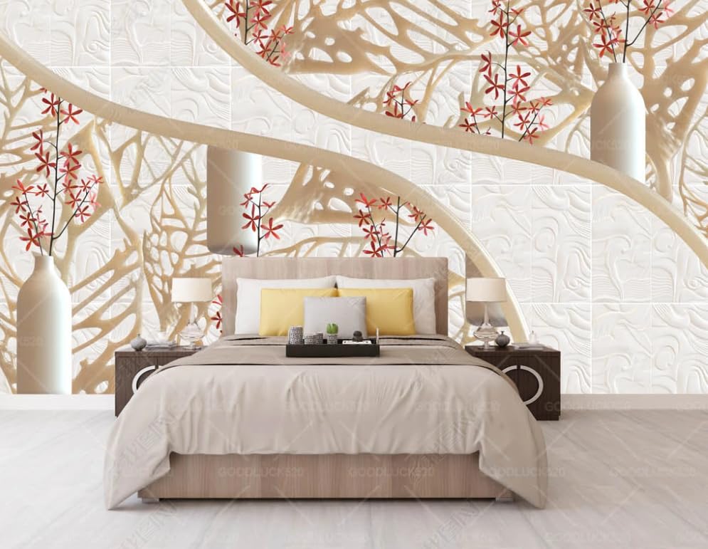 Papier peint intissé feuilles de jade pour camoufler un grand mur blanc - 2