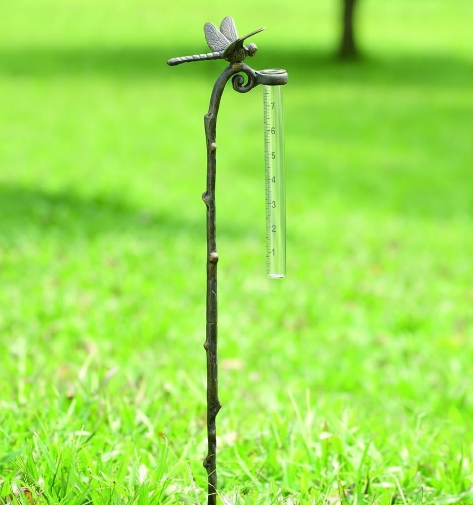 SPI Regenmesser Libelle Gartenstecker Home Aluminium Messgerät für Niederschlag