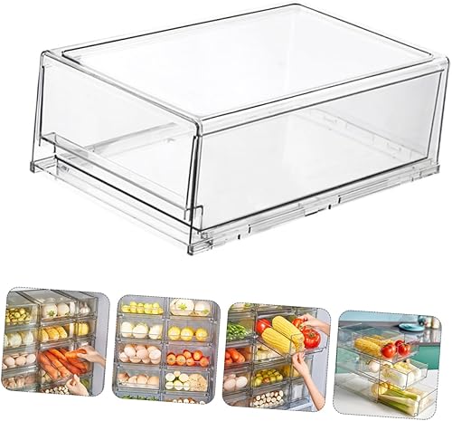 Miniatura 7 de Caja para refrigerador, cajones extraíbles, organizador de latas, contenedor de almacenamiento para refrigerador, despensa grande de almacenamiento