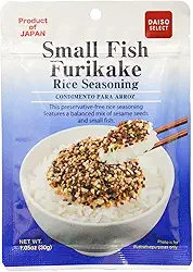 Tempero Japonês Furikake Small Fish Com Peixinhos e Gergelim Sem Conservantes Para Arroz Onigiri Saladas Fonte de Proteína Natural Importado do Japão 30g