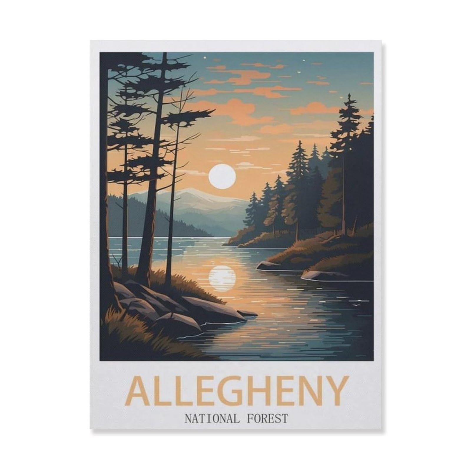 Funny Metal Tin Sign Wall Decor，Allegheny National Forest