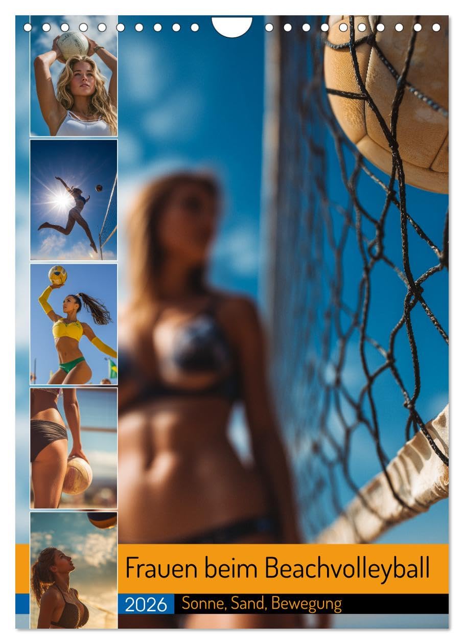 Women playing beach volleyball - sun, sand, exercise UK-Version (Wall Calendar 2026 DIN A4 Portrait), CALVENDO 12 Month Wall Calendar — image 1