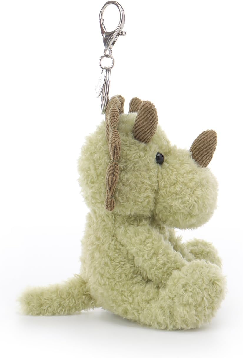 Apricot Lamb Green Triceratops Cute Keychain, Soft Stuffed Plush Toy Keyring for Kids' Backpack, Purse, 5 Inches - Image 5