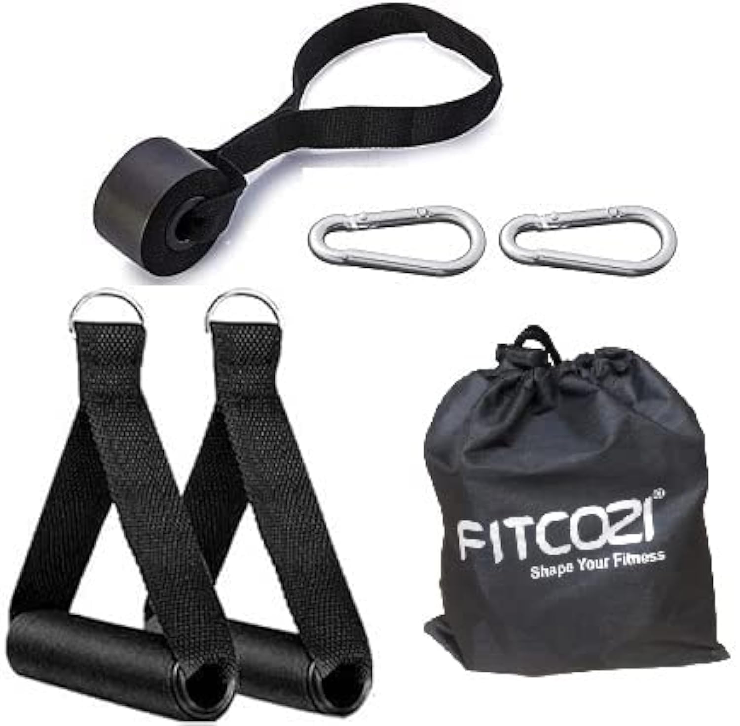 Fitcozi Resistance Band Handle | Foam Door Anchor | Carabiner Hooks | Bag (Combo Deal) for Toning Tube, Loop Band & Multiple Exercise Equipment for Multipurpose (B09KNYGC2G) Amazon Price History, Amazon Price Tracker