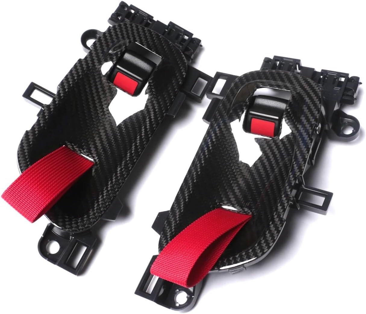 A Pair of Racing Style Car Interior Door Handle Pull Puller Bar for Civic 11th Gen Type-R FL5 GT4R 2022 2023 2024 2025(Front-Glossy Carbon)