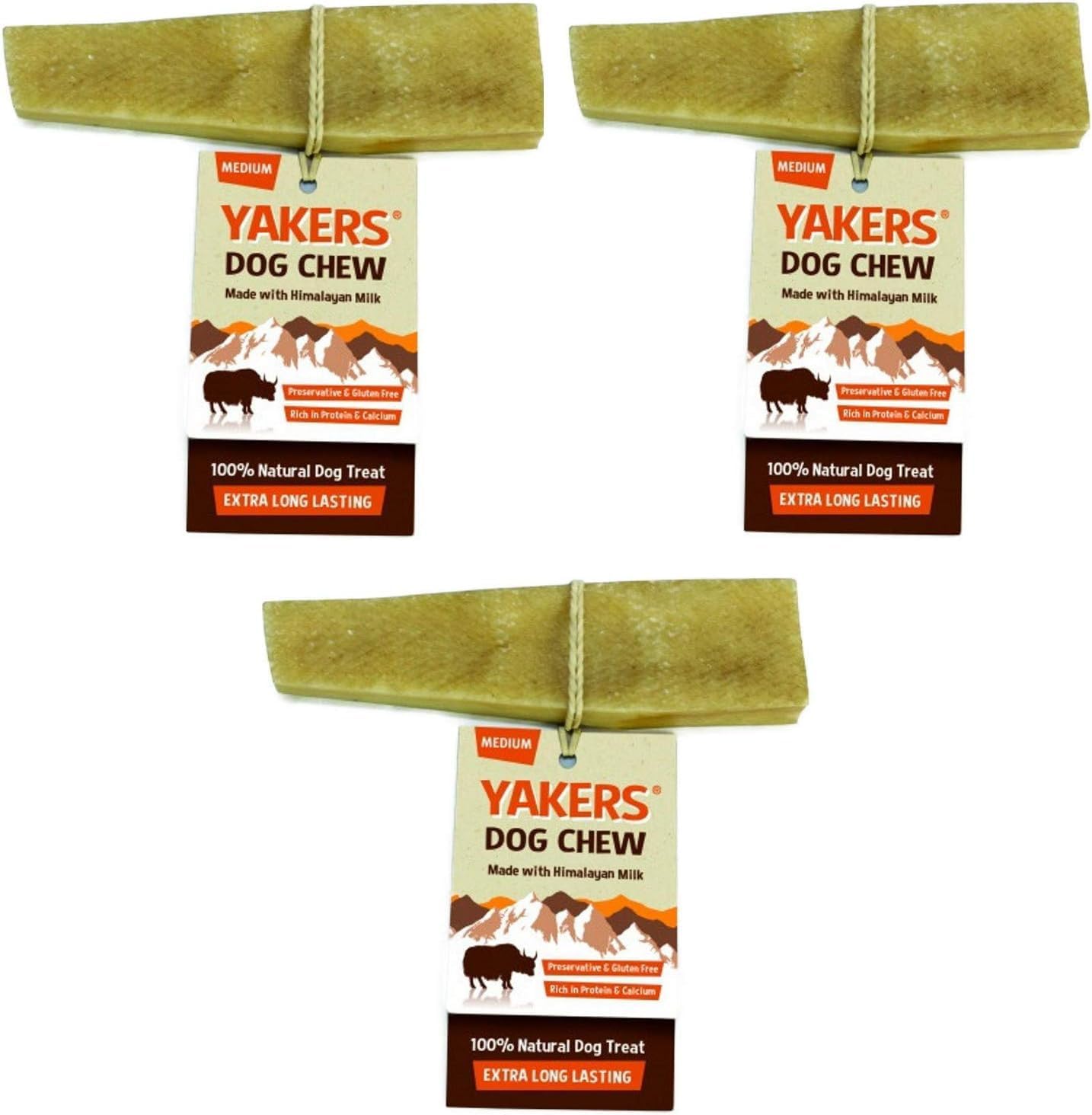 Yakers Dog Chew Medium x 3 - Yak Milk Value Pack of 3 - Save!