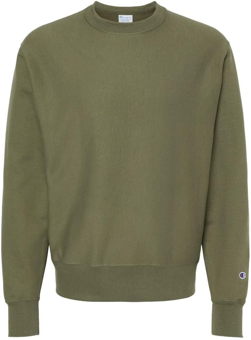 Mens Reverse Weave Crewneck Sweatshirt, XL, Fresh Olive