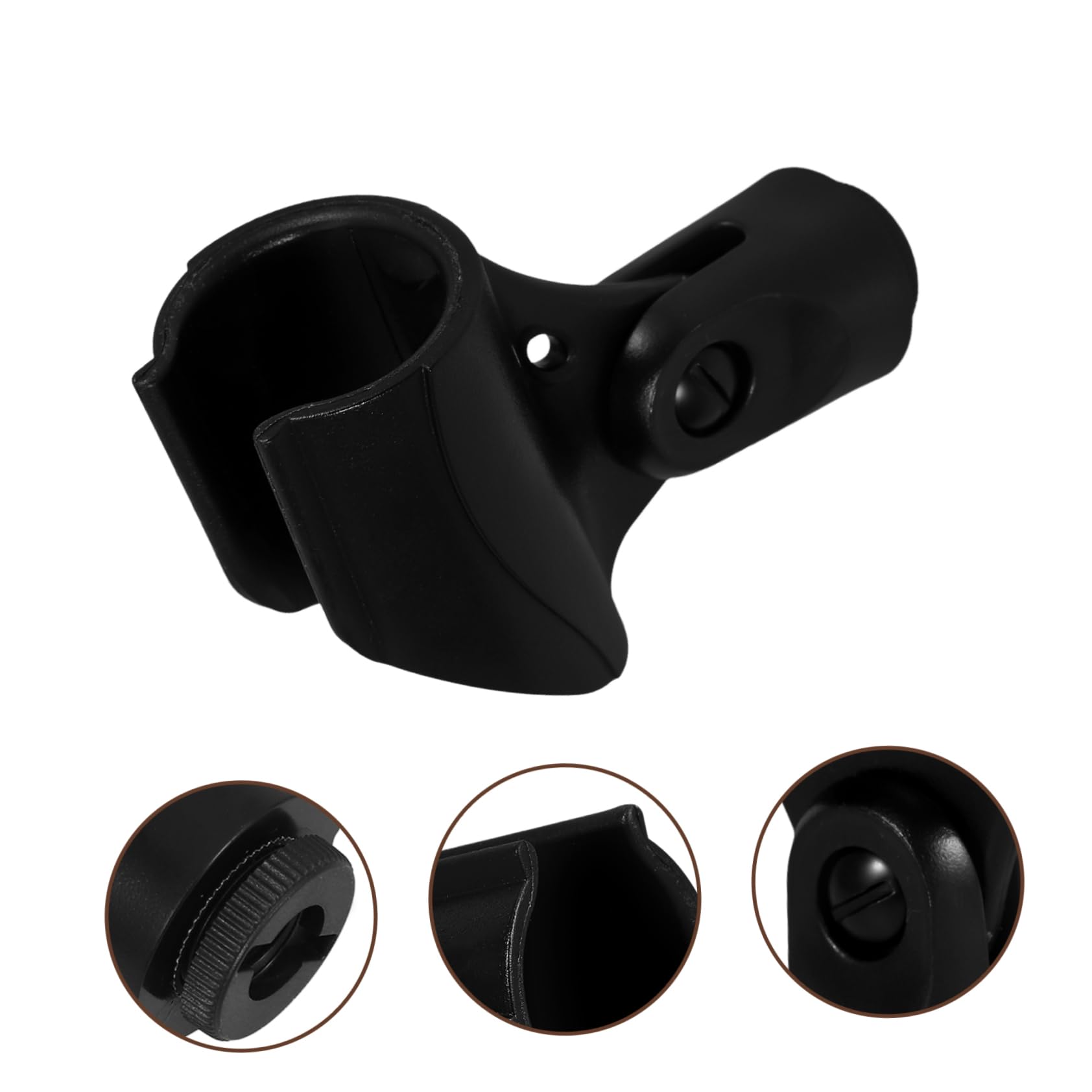 NULYLU Universal Mic Clip Holder Adjustable Microphone Clamp for Mic Stand U-type Microphone Accessory