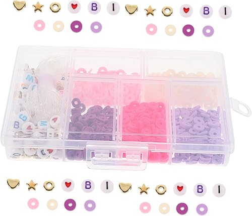 Miniatura 3 de EXCEART Juego de 4 cajas de cerámica suave, cuentas Heishi, manualidades, manualidades, cuentas de arcilla polimérica, suministros para hacer