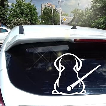 Reflective White Rear Wiper Decal Dog Stickers for Cars Funny Animal Dog Moving Tail Wiper Decals Windshield Wiper Stickers Car Styling Window Wiper Decals Tags for Rear Vehicle WipersZS473