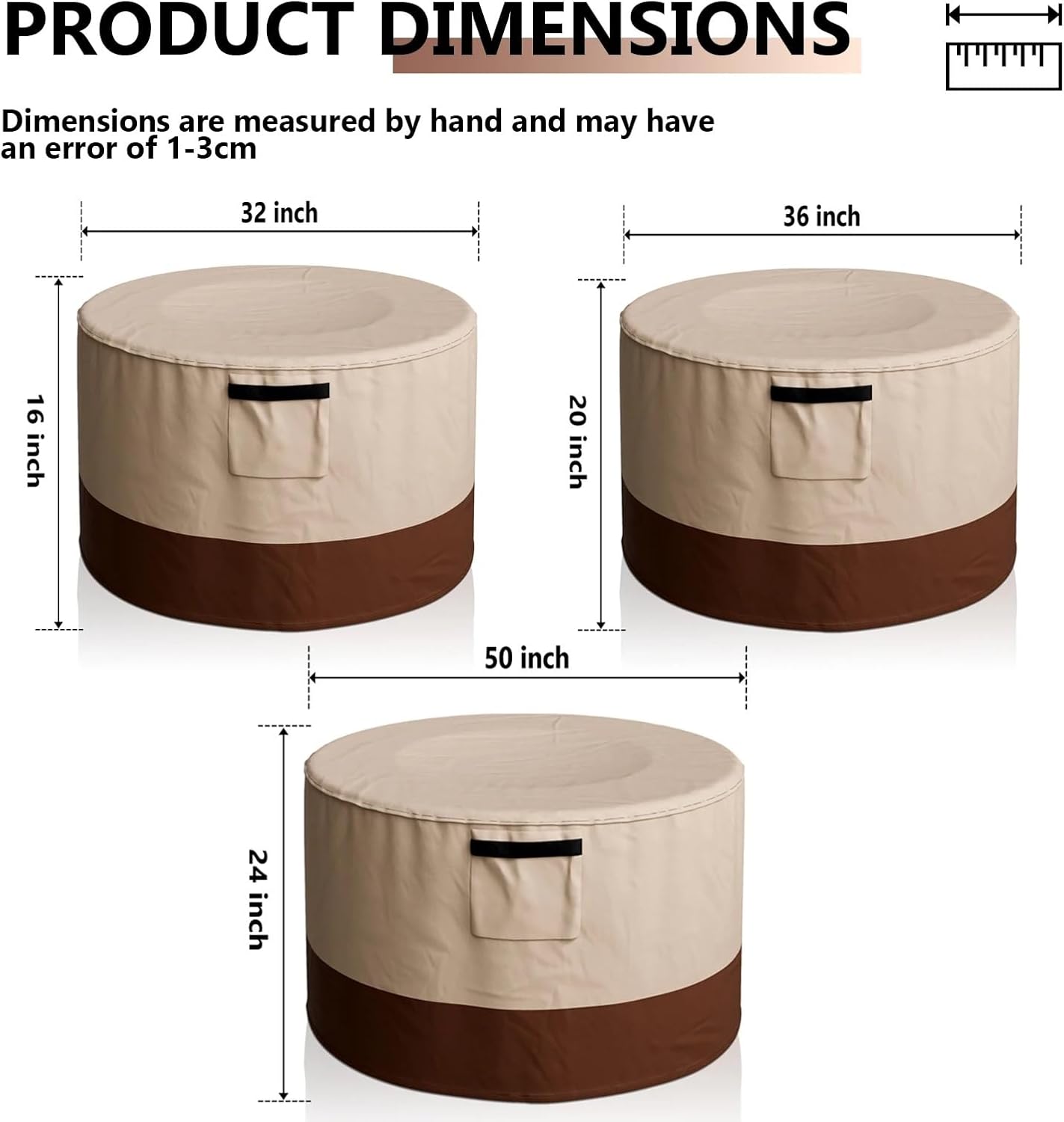 Sturdy 1pc Outdoor Heavy 600D Round Barbecue Grill Dustproof Cover Waterproof Patio Fire Pit Rainproof Sunscreen BBQ(Checkerboard,92X51CM)