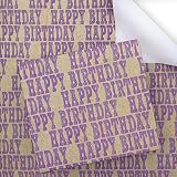 Papier cadeau d'anniversaire recyclé pour enfants, filles, garçons, femmes, hommes, papier cadeau d'anniversaire, 6 feuilles pliées à plat 50 x 70 cm par feuille