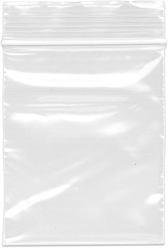 Plymor 2.5" x 3" (paquete de 200), bolsas de plástico con cierre de 2 mil con cremallera