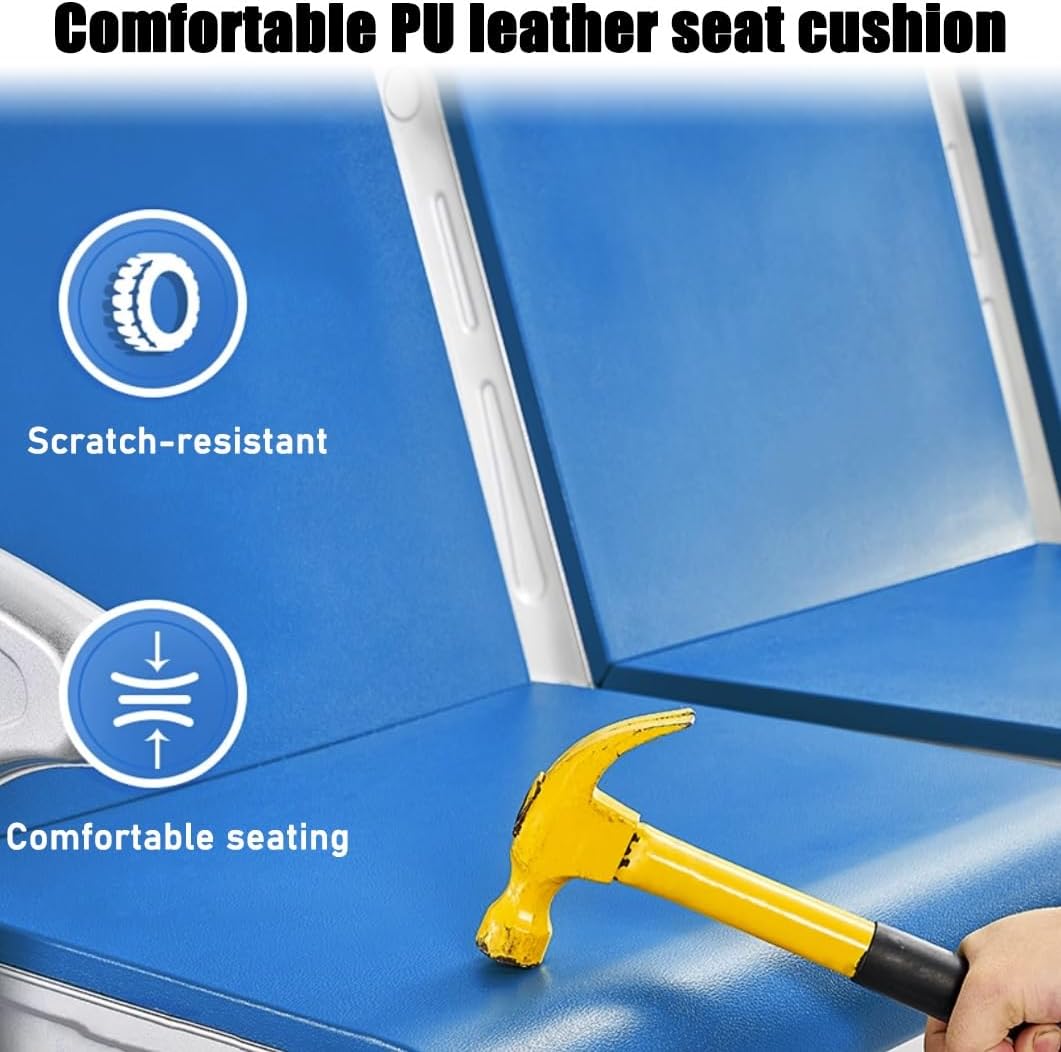 YVYKFZD Waiting Room Bench Set, Waiting Room Chairs with Arms, 2-Seat PU Office Guest Reception Chairs, Airport Reception Bench, for Bank Hospital School(Black)