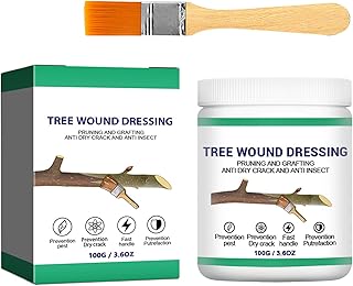 Tree Pruning Sealer, Grafting Wax for Tree and Bonsai, Tree Wound Sealer, Tree Wound Dressing, TreeSealer After Cutting, Tree-Bark Repair, TreeWound Pruning Sealer with Brush (1 Bottle, 3.6oz)