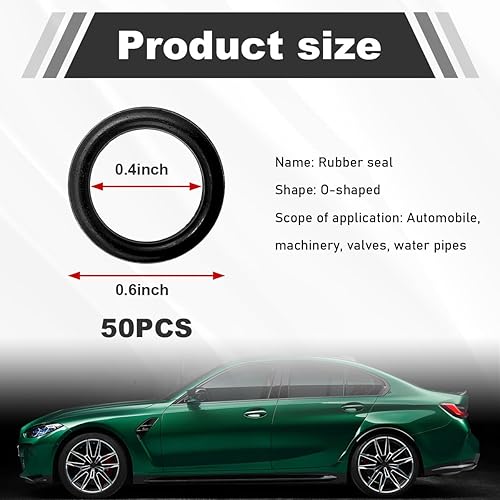 Miniatura 2 de 50 juntas tóricas de tapón de drenaje de aceite, 11105 tapones de drenaje de repuesto, junta tórica de goma de nitrilo para aceite, motor,