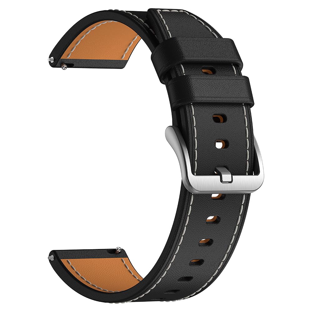 KOSPET Correa de cuero de 22 mm para reloj inteligente Magic P10 R10 (negro)