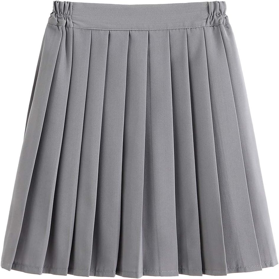 Only Faith Women/Girls JK Uniform Skirt Elastic Waist Classic Pleated Skirt
