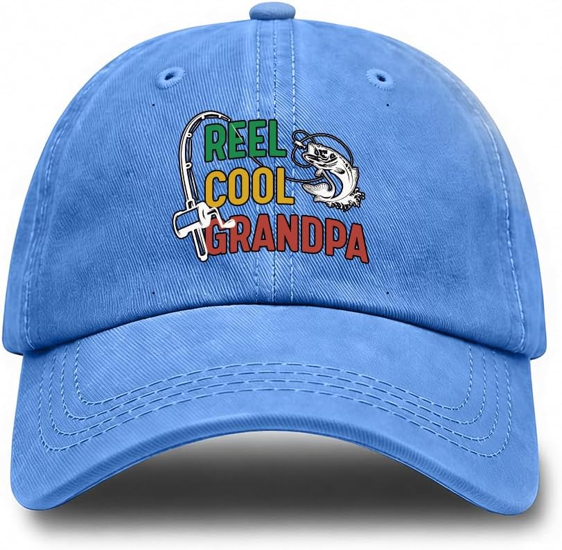 Fishing Adjustable Cotton Baseball Cap, Funny Trucker Hat Gift for Men Women Grandpa Dad Fishing Lover Fisherman