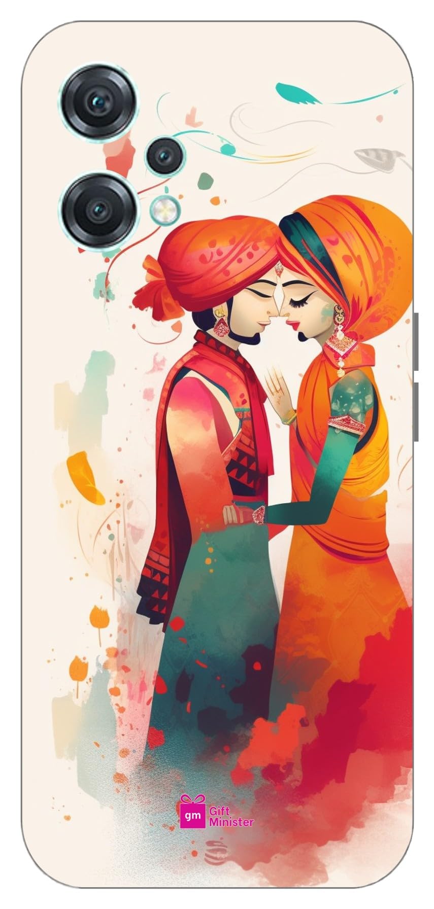 Gift MinisterSoft Designer Mobile Case for One Plus Nord Ce2 Lite 5G Back Cover Indian Red - Happy Lovely Minimalistic Indi Inspired Marriage Calligraphy Art Story Bright Flexible 1Pcs 1702K