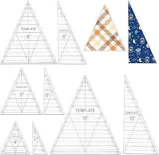 UNICRAFTALE 8 Pcs Triangle Quilting Template Triangle Rulers for Quilting Transparent Acrylic T-Shirt Rulers Clear Acrylic Quilt Templates for Cutting Sewing Patchwork Cutting Pattern DIY Craft