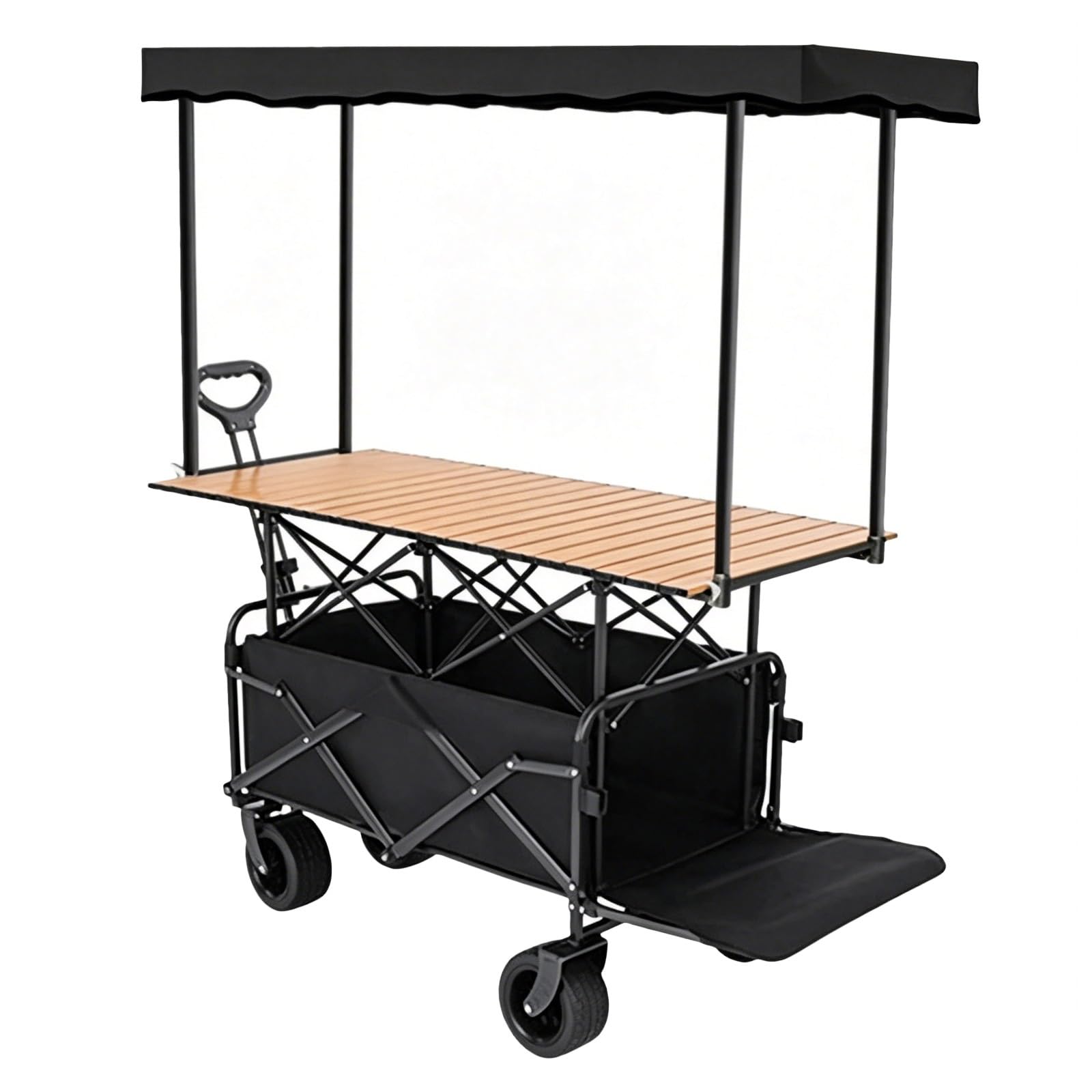 Carrito de venta al aire libre con soporte plegable para solucionar el espacio en eventos
