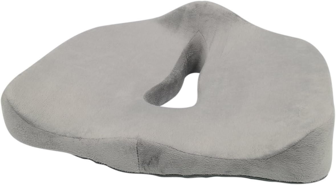 RoadPro RPC16 Memory Foam Seat Cushion - Office Chair Cushion and Car Truck Accessory - Gray