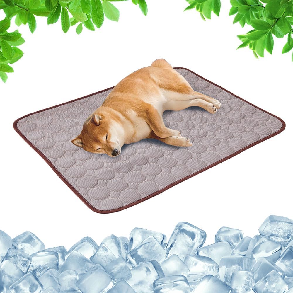Tapis rafraîchissant pour chien et chat gris XL lavable et durable