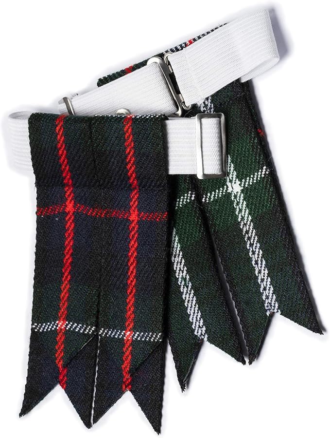 Image of Tartan Kilt Hose Sock Flashes with Heavy Buckle Adjusters