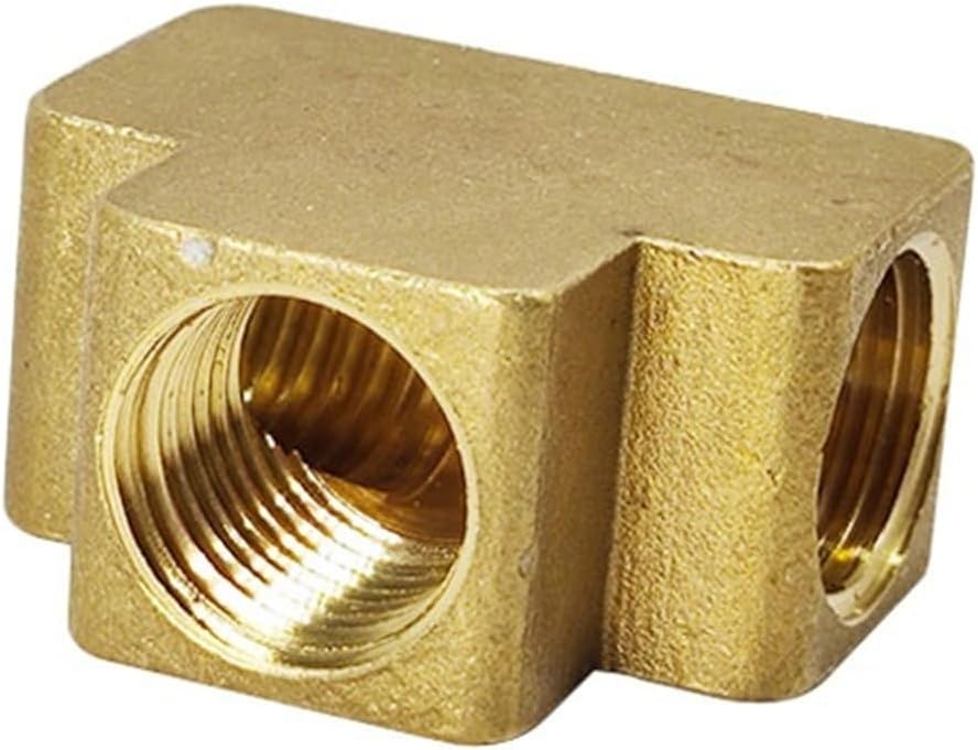 3 Ways 4 Ways Brass Pipe Fitting 1/8 1/4 3/8 1/2Inch Thread Equal Female Square Connector 1Pcs(WHITE,1/2")