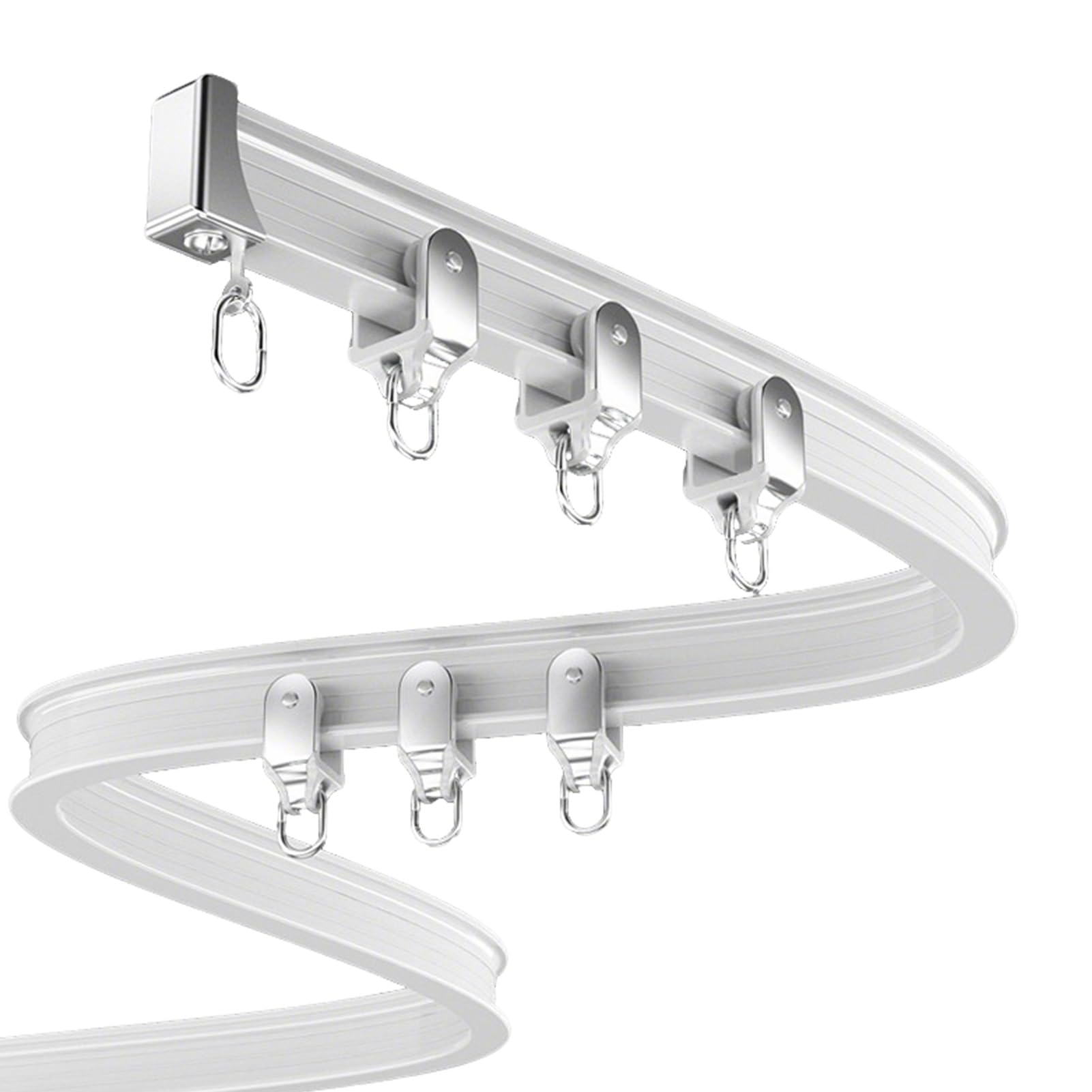ZXGSXIOU Bendable Room Divider Curtain Track, Curved Rod for Privacy in Showers and Hospitals, Smooth Gliding Drapery Pole Hardware, Wall Mounted, 3ft/91cm