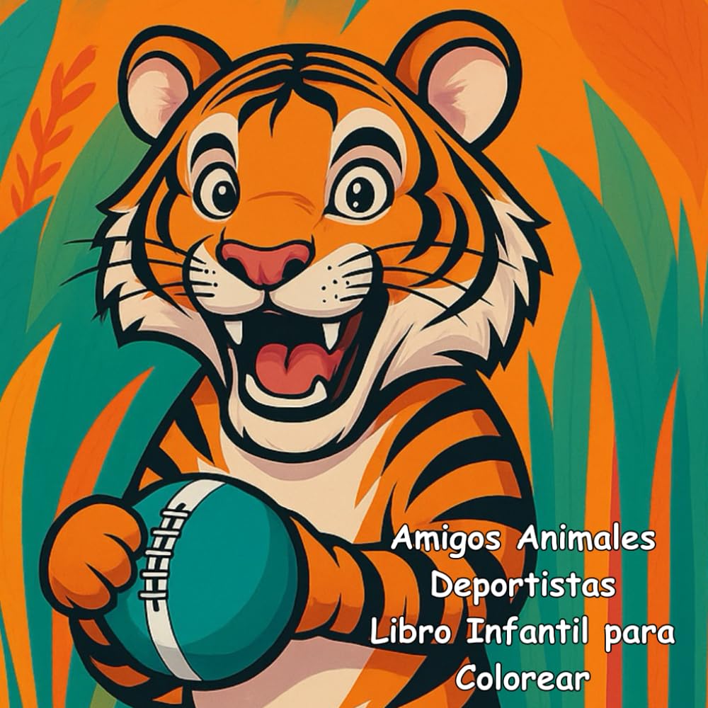 Libro para colorear de animales deportistas: Para niños y niñas a partir de 4 años, con datos curiosos sobre cada animal – aprender y colorear de forma divertida