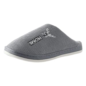 Men Winter Home Slides Christmas Antlers Print Thermal Slippers Casual Home Shoes House Shoes Mens Grey 10