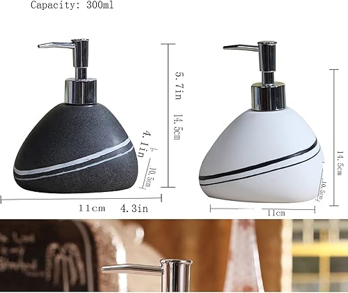 Miniatura 2 de Dispensador de jabón de baño, dispensador de jabón de cerámica, estilo playa, diseño creativo, botella de jabón extruida de cerámica, botella retro