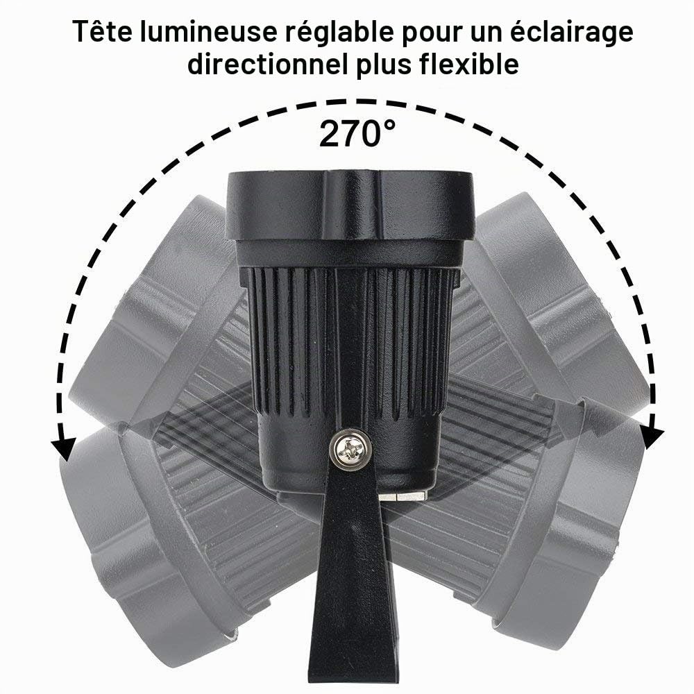 Lot de 4 Spot LED Cob 5W 220V Spots Jardin Orientables avec Piquet Luminaires Extérieur Jardin Terrasse