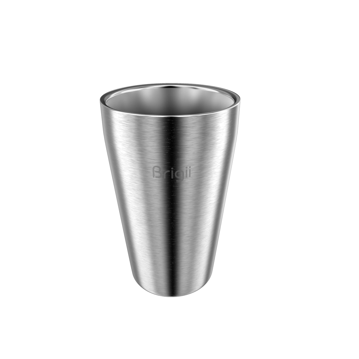 Brigii 304 Stainless Steel Iced Coffee Cup 15oz Double-Walled Insulated Coffee Tumbler Cups for Kids Adults Drinkware for
