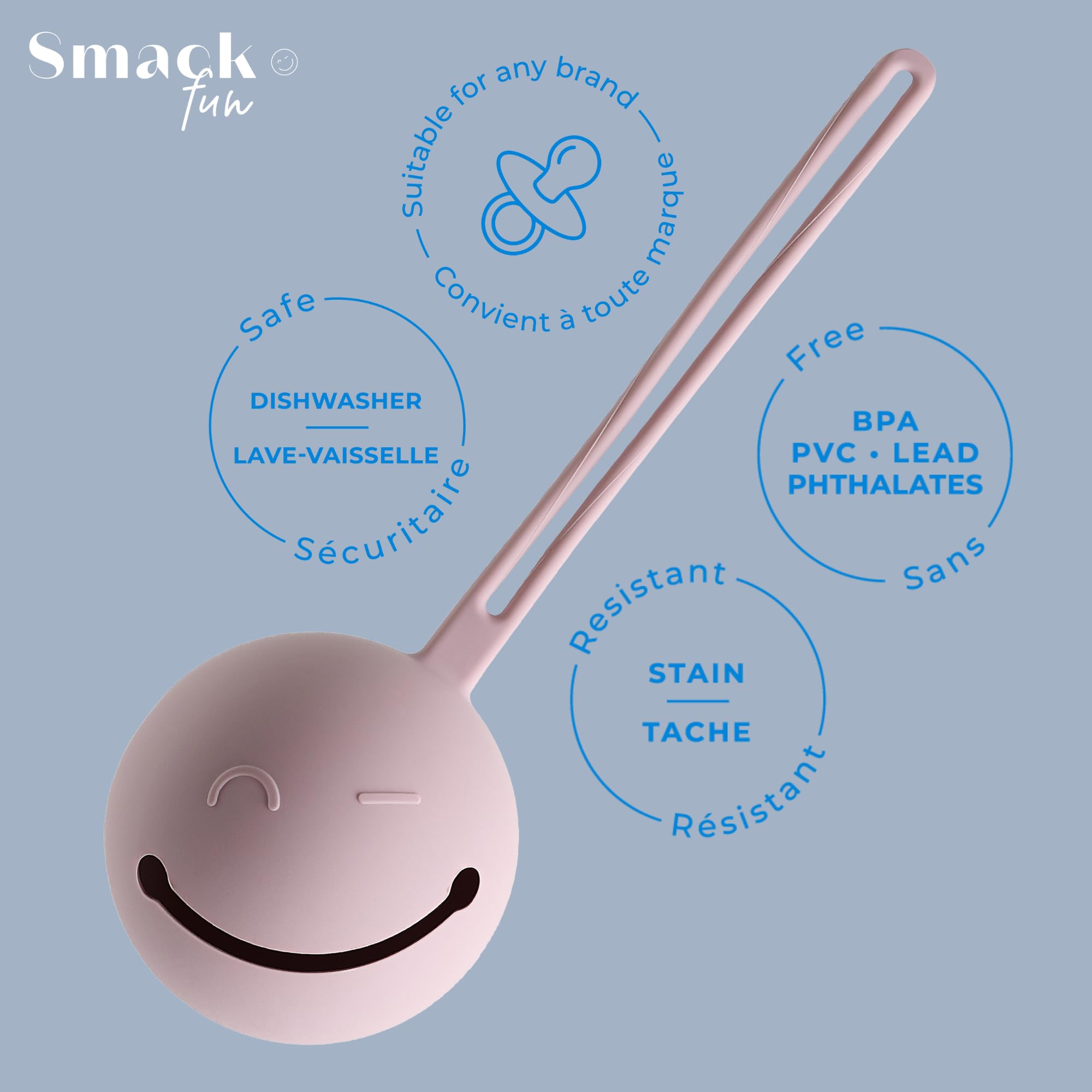 Smack Fun - Fun Case | Silikon-Schnullerhalter | Schnullertasche für Wickeltasche | Sicheres und weiches Material | schmutzabweisend – Wickeltasche Essentials (Evergreen)